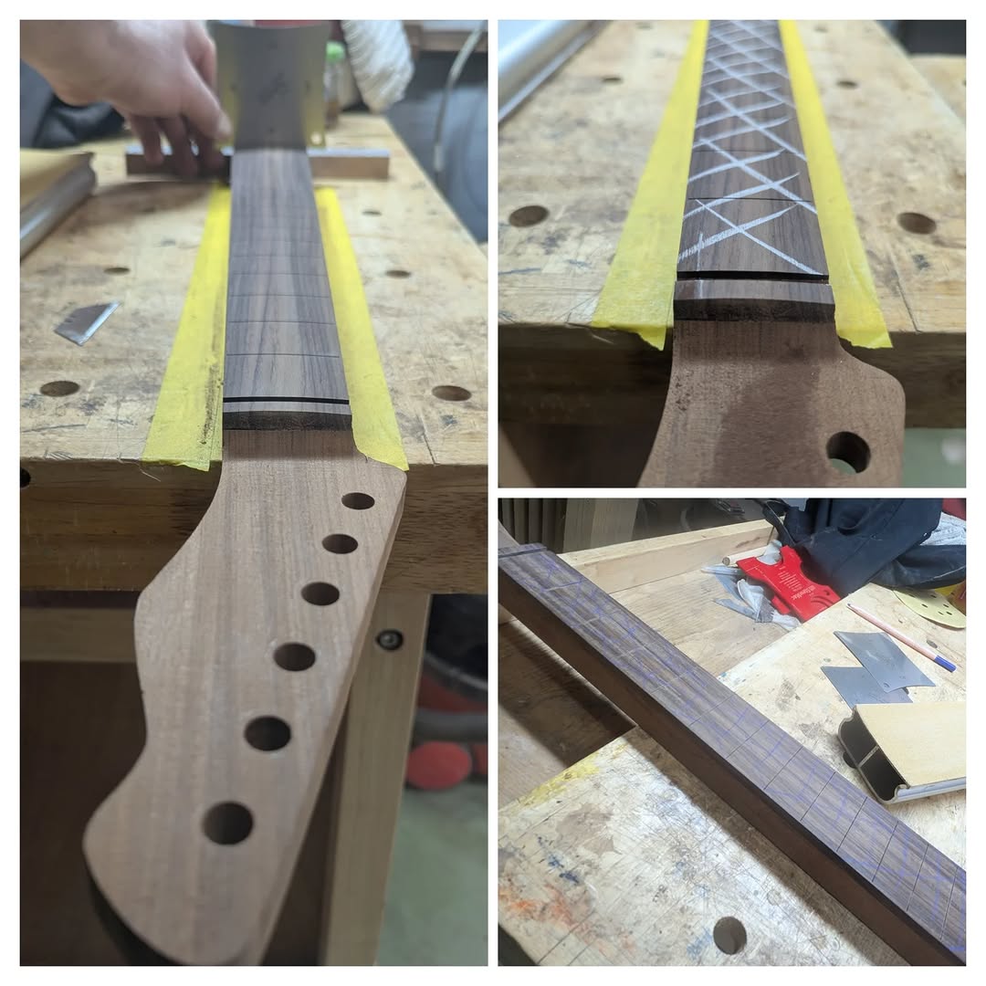 Finally 😁!!! #electricguitar #guitarneck #lutherie #customelectricguitar #xylonguitars #teak #rosewood #customelectricguitar ...